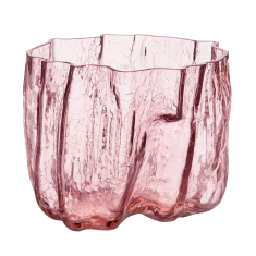 Crackle Vas Rosa, H 17,5cm