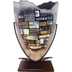 Glasvas Stonewall & Smidesställning H 47,5cm