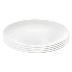 Relief Vit Desserttallrik 20cm, 4-pack