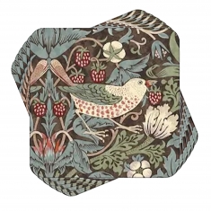 Strawberry Thief Brun Glasunderlägg 6-pack