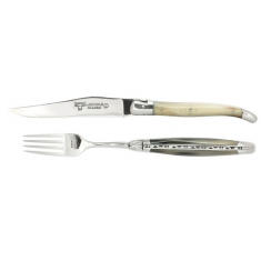 Bestickset 2 delar massivt Horn, rostfri blank