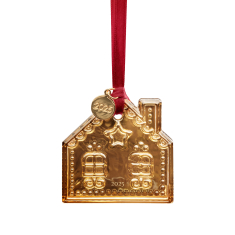 Annual Ornament Ginger Bread House Gold, 2025