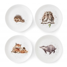 Tallrikar Mixed Animals, 4-pack