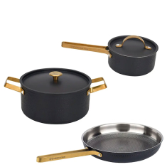 Arvet.2 grytset 3 delar Modell XB, Viggo, Mio svart/mässing