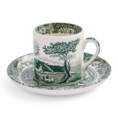 Heritage Green Italian Espressokopp & Fat, 9cl