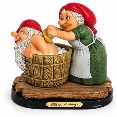 Julbadet 14 cm – Julskulptur med Tomtar