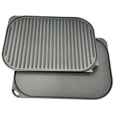 Vändbar Grill-/Stekplatta i Gjutjärn, 40x28cm
