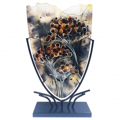 Glasvas Björnloka & Smidesställning H 47,5cm