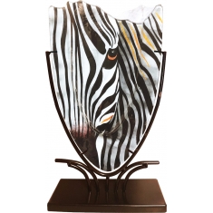 Glasvas Zebra & Smidesställning H 47,5cm
