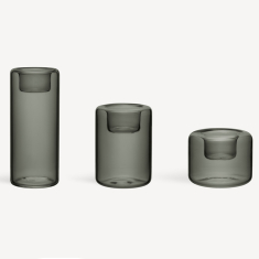 Happy Votive Anthracite, 3-pack