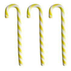 Polka Candy Cane Gul/Vit, 3-pack