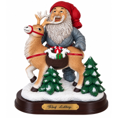 Tomte med Ren 17 cm – Julskulptur