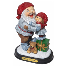 Tomteflicka kramar tomtefar H 15cm - Julfigur