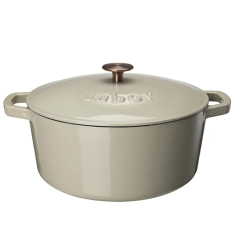 Cast iron pot 6.7 L warm gray