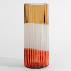 Plissé Vas Brun/Vit/Röd, Ltd Ed 10ex