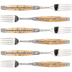 Gaffelset 6 delar Björk, rostfri matt