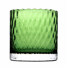 Harlekin Vase/Kerzenlaterne Grün, 12 cm