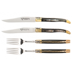 Bestickset 4 Delar Horn, Mässing