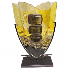 Glasvas Tre Stenar & Smidesställning H 47,5cm