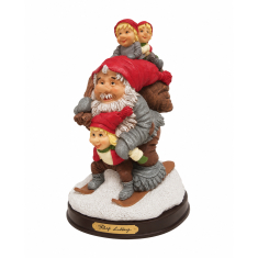 Weihnachtsmann auf Skiern, große H 39cm - Weihnachtsfigur