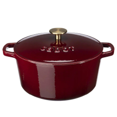 Cast iron casserole 4.4 L zinfandel/brass