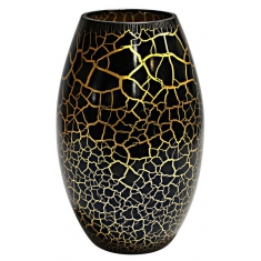 Croco Vas Svart/Guld, H 26cm