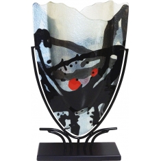 Glasvas Svartsilver med Smidesställning H 47,5cm