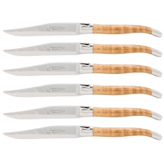 Knivset 6 delar mörk Lönn, rostfri blank