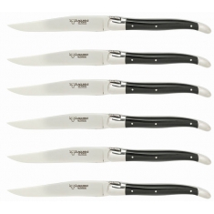 Knivset 6 delar svart Corian, rostfri blank