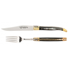 Bestickset 2 Delar, Horn/Mässing