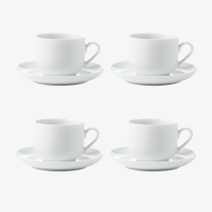Atelier kaffekopp med fat, 4-pack