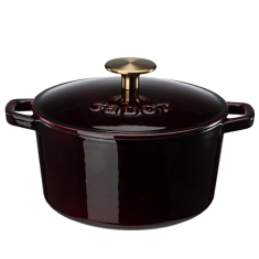 Cast iron pot 2 L zinfandel brass