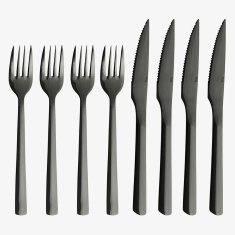 Raw Grillbesteck Schwarz, 8-teilig