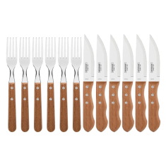 Grillbestick 12 delar natur/stål