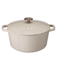 Cast iron casserole 24 cm 4.4 L warm grey