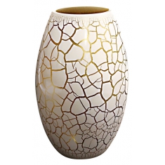 Croco Vas Vit/Guld, H 26cm