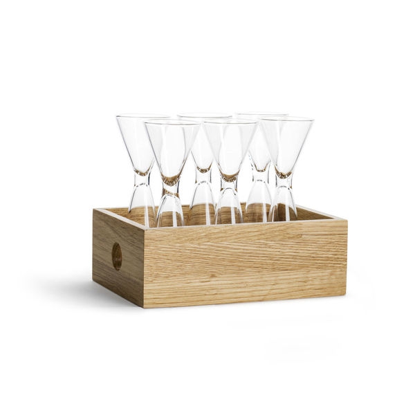 Nature snapsglas i ekbox, 6-pack - Sagaform