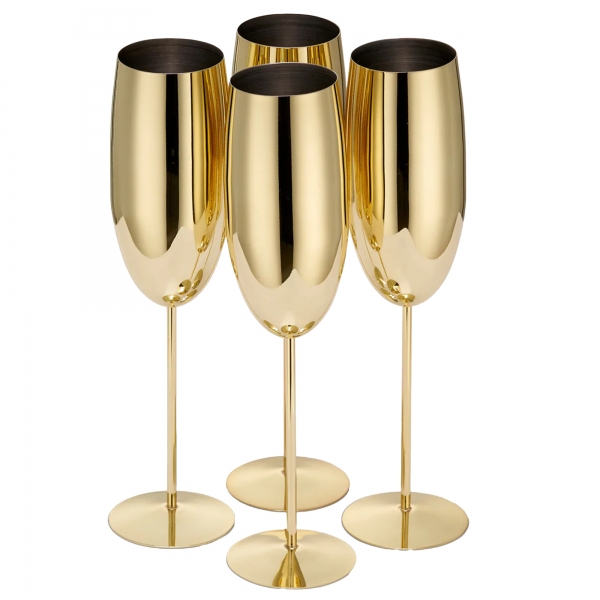 Champagneflöjt Guld 28,5cl, 4-pack - Oak & Steel