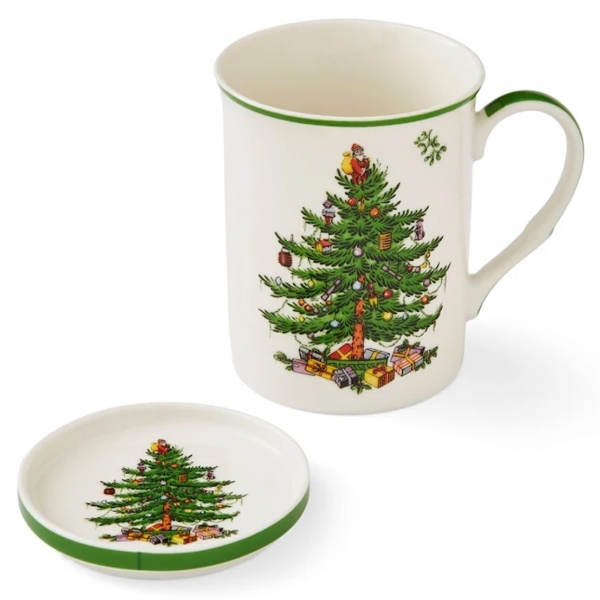 Christmas Tree Mugg & Underlägg, 34cl - Spode