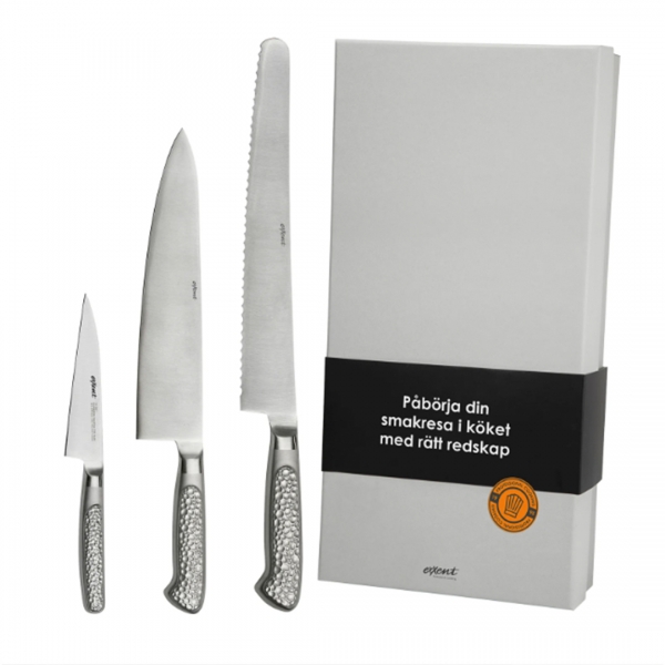 3-set knivar skal 11cm, kock 20cm, brödkniv 25 cm - EXXENT