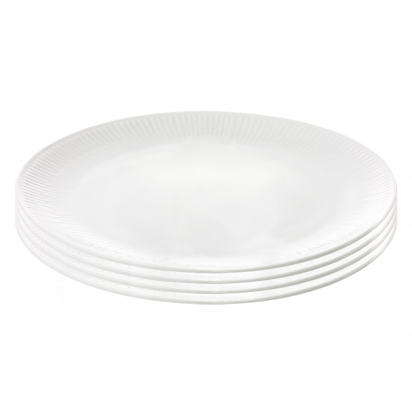 Relief Vit Desserttallrik 20cm, 4-pack - Aida