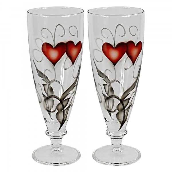 Crystal Ink Ölglas Hjärta 38cl, 2-pack - Nybro