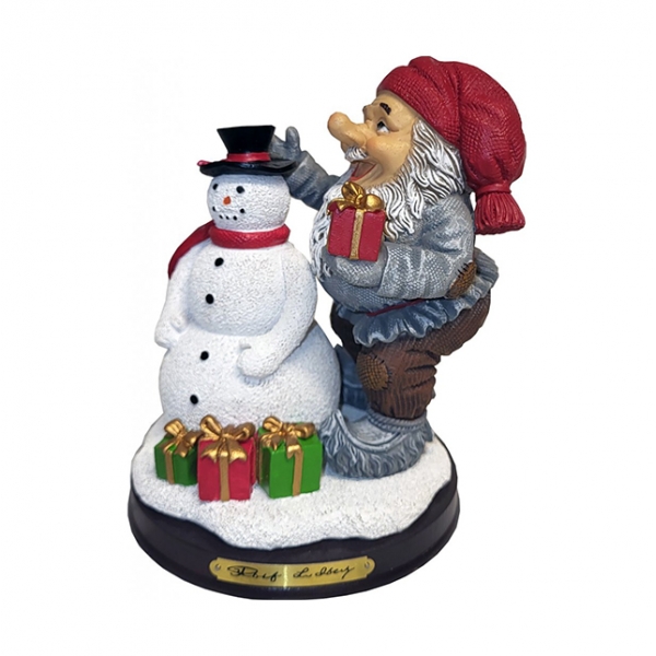 Tomte med snögubbe - Rolf Lidberg