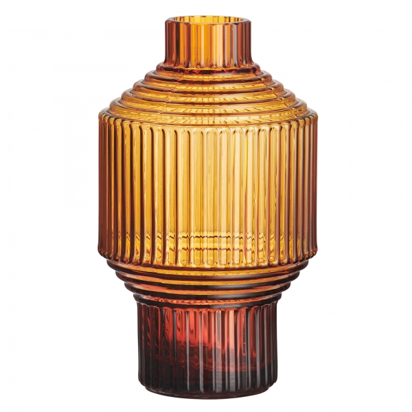 Pavilion Vase Bernstein, H 13cm - Kosta Boda