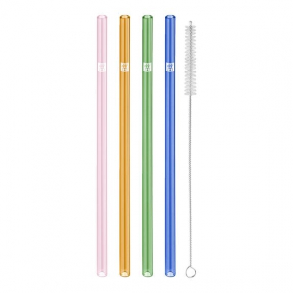 Sorrento Glassugrör + Rengöringsborste 4-pack Flerfärgade - Zwilling