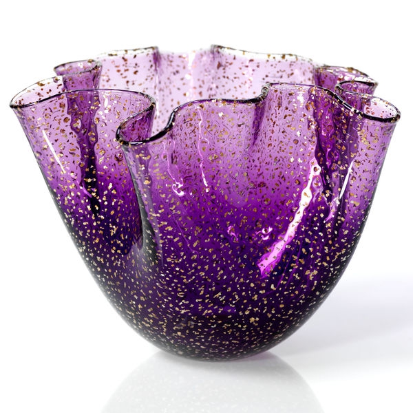 Bling Skål Lila, H 20cm - Studio Glashyttan Åhus