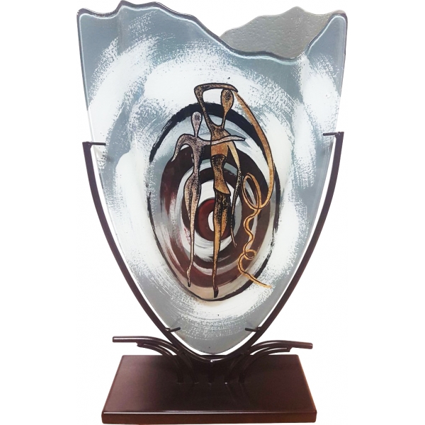 Glasvas Duo med smidesställning H 47,5cm - Benjamin