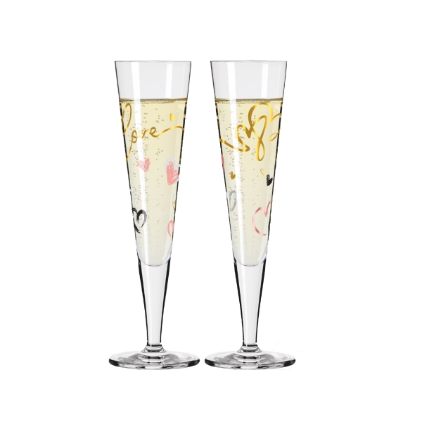 Goldnacht Champagneglas Love 20cl, 2-pack - Ritzenhoff