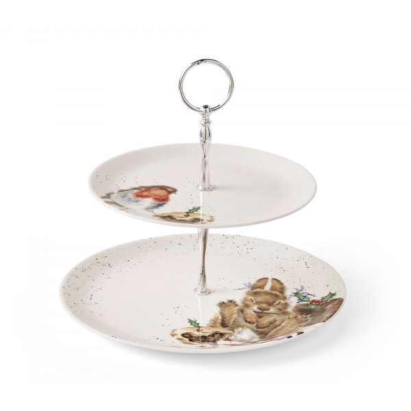 Rödhake & Hare 2-vånings Kakfat - Royal Worcester
