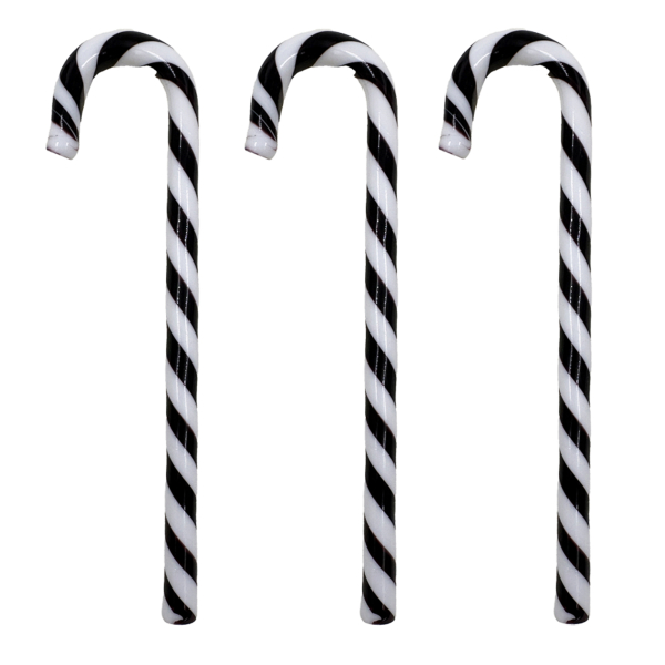 Polka Candy Cane Svart/Vit, 3-pack - Kosta Boda